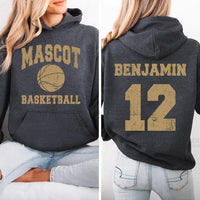 Basketball Mom Custom Name and Number Hoodie, Game Day Basketball Mom Shirt, Personalized Basketball Team Hoodie, Front Back