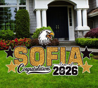Personalized Graduation Yard Sign Letters 18", Custom Graduation Yard Cutouts Congratulations Grad 2026 Yard Décor With Metal Stakes