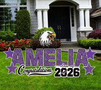 Personalized Graduation Yard Sign Letters 18", Custom Graduation Yard Cutouts Congratulations Grad 2026 Yard Décor With Metal Stakes