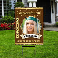 Personalized Graduation Yard Sign 2026 with Photo - Grad Sign, Class of 2026, Custom Graduation 2026 Yard Sign with Metal H-Stake