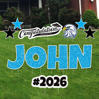 Personalized Graduation Yard Sign Letters 18", Custom Graduation Yard Cutouts Congratulations Grad 2026 Yard Décor With Metal Stakes