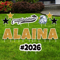 Personalized Graduation Yard Sign Letters 18", Custom Graduation Yard Cutouts Congratulations Grad 2026 Yard Décor With Metal Stakes