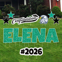 Personalized Graduation Yard Sign Letters 18", Custom Graduation Yard Cutouts Congratulations Grad 2026 Yard Décor With Metal Stakes
