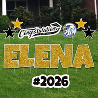 Personalized Graduation Yard Sign Letters 18", Custom Graduation Yard Cutouts Congratulations Grad 2026 Yard Décor With Metal Stakes