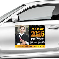 Custom Graduation Magnet - Congrats Grad - Graduation 2026 - Personalized Graduation Car Magnet - Car Parade Magnets - Custom Color Magnets