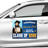 Custom Graduation Magnet - Congrats Grad - Graduation 2026 - Personalized Graduation Car Magnet - Car Parade Magnets - Custom Color Magnets