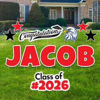 Personalized Graduation Yard Sign Letters 18", Custom Graduation Yard Cutouts Congratulations Grad 2026 Yard Décor With Metal Stakes