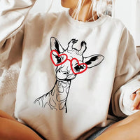 Giraffe Valentine Sweatshirt, Cute Valentine's Day Tee, Women Valentine Gift, Love Giraffe Sweatshirt