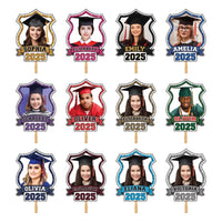 Custom Face Fans With Wooden Handle, Graduation Head, Grad Face Fans, Class of 2026 Head Fans, Graduation Faces on a Stick