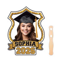 Custom Face Fans With Wooden Handle, Graduation Head, Grad Face Fans, Class of 2026 Head Fans, Graduation Faces on a Stick