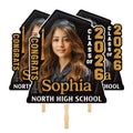 Custom Face Fans With Wooden Handle, Graduation Head, Grad Face Fans, Class of 2026 Head Fans, Graduation Faces on a Stick