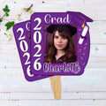 Custom Face Fans With Wooden Handle, Graduation Head, Grad Face Fans, Class of 2026 Head Fans, Graduation Faces on a Stick