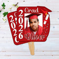 Custom Face Fans With Wooden Handle, Graduation Head, Grad Face Fans, Class of 2026 Head Fans, Graduation Faces on a Stick