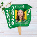 Custom Face Fans With Wooden Handle, Graduation Head, Grad Face Fans, Class of 2026 Head Fans, Graduation Faces on a Stick