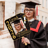 Custom Face Fans With Wooden Handle, Graduation Head, Grad Face Fans, Class of 2026 Head Fans, Graduation Faces on a Stick