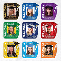 Custom Face Fans With Wooden Handle, Graduation Head, Grad Face Fans, Class of 2026 Head Fans, Graduation Faces on a Stick