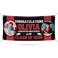 Graduation 2026 Personalized Banner Sign With Photo - 13 Oz Heavy Duty Waterproof Class of 2026