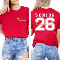Custom Senior 2026 Shirt, Personalized Graduation 2026 Shirt, Senior Gift Tee, Two-Sided