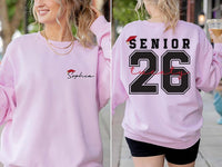 Custom Senior 2026 Sweatshirt, Personalized Graduation 2026 Sweatshirt, Senior Gift Tee, Custom Name Class of 26 Outfit, Front Back