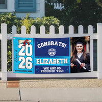 Personalized Graduation Banner 2026 With Photo, High School, College, University, Class of 2026, Graduation Vinyl Banner With Metal Grommets
