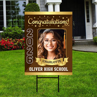 Personalized Graduation Yard Sign 2026 with Photo - Graduation Lawn Sign, Class of 2026, Custom Graduation 2026 Yard Sign with Metal H-Stake