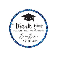 Personalized Graduation 2026 Stickers, Custom Class of 2026 Stickers, 2026 Graduation Labels, Round Graduation Party Favors, Gift Sticker