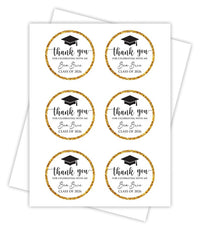 Personalized Graduation 2026 Stickers, Custom Class of 2026 Stickers, 2026 Graduation Labels, Round Graduation Party Favors, Gift Sticker