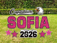 Personalized Graduation Yard Sign Letters 18", Custom Graduation Yard Cutouts Congratulations Grad 2026 Yard Décor With Metal Stakes