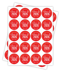Personalized Graduation 2026 Stickers, Custom Class of 2026 Stickers, 2026 Graduation Labels, Round Graduation Party Favors, Gift Sticker