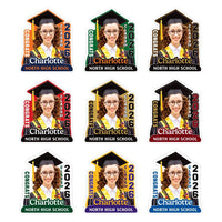 Custom Face Fans With Wooden Handle, Graduation Head, Grad Face Fans, Class of 2026 Head Fans, Graduation Faces on a Stick