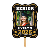 Custom Face Fans With Wooden Handle, Graduation Head, Grad Face Fans, Class of 2026 Head Fans, Graduation Faces on a Stick