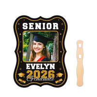 Custom Face Fans With Wooden Handle, Graduation Head, Grad Face Fans, Class of 2026 Head Fans, Graduation Faces on a Stick