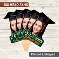 Custom Face Fans With Wooden Handle, Graduation Head, Grad Face Fans, Class of 2026 Head Fans, Graduation Faces on a Stick