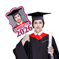 Custom Face Fans With Wooden Handle, Graduation Head, Grad Face Fans, Class of 2026 Head Fans, Graduation Faces on a Stick
