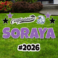 Personalized Graduation Yard Sign Letters 18", Custom Graduation Yard Cutouts Congratulations Grad 2026 Yard Décor With Metal Stakes