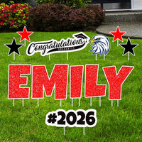 Personalized Graduation Yard Sign Letters 18", Custom Graduation Yard Cutouts Congratulations Grad 2026 Yard Décor With Metal Stakes
