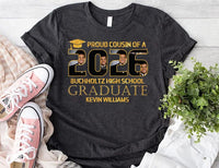 Personalized Class of 2026 Graduate Shirt, Proud Graduate Women V Neck Shirt, Custom Graduate 2026 Shirt, Unisex Graduation Family T-Shirt