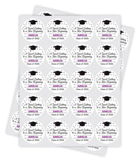 Personalized Graduation 2026 Stickers, Custom Class of 2026 Stickers, 2026 Graduation Labels, Round Graduation Party Favors, Gift Sticker