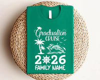 Custom Graduation Cruise 2026 Shirt, Personalized Class Of 2026 Shirt, Matching Family Grad Vacation T-Shirts, Unisex Graduate Holiday Shirt