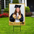 Personalized Graduation Yard Sign 2026 with Photo - Grad Sign, Class of 2026, Custom Graduation 2026 Yard Sign with Metal H-Stake