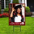 Personalized Graduation Yard Sign 2026 with Photo - Grad Sign, Class of 2026, Custom Graduation 2026 Yard Sign with Metal H-Stake