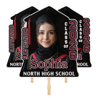 Custom Face Fans With Wooden Handle, Graduation Head, Grad Face Fans, Class of 2026 Head Fans, Graduation Faces on a Stick