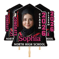 Custom Face Fans With Wooden Handle, Graduation Head, Grad Face Fans, Class of 2026 Head Fans, Graduation Faces on a Stick