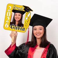 Custom Face Fans With Wooden Handle, Graduation Head, Grad Face Fans, Class of 2026 Head Fans, Graduation Faces on a Stick