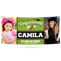 Personalized 2026 Graduation Banner Sign With Photo, Name & School, 13oz Outdoor Class of 2026, Graduation Decoration 2026 Yard Vinyl Banner