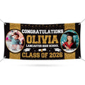 Graduation 2026 Personalized Banner Sign With Photo - 13 Oz Heavy Duty Waterproof Class of 2026
