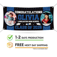 Graduation 2026 Personalized Banner Sign With Photo - 13 Oz Heavy Duty Waterproof Class of 2026
