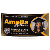 Graduation 2026 Personalized Banner Sign With Photo - 13 Oz Heavy Duty Waterproof Class of 2026, Graduation Vinyl Banner With Metal Grommets