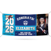 Personalized Graduation Banner 2026 With Photo, High School, College, University, Class of 2026, Graduation Vinyl Banner With Metal Grommets