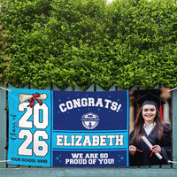 Personalized Graduation Banner 2026 With Photo, High School, College, University, Class of 2026, Graduation Vinyl Banner With Metal Grommets